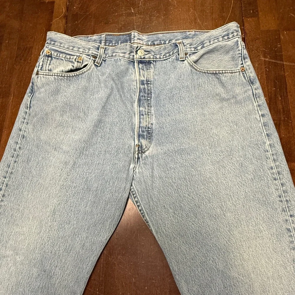 Vtg Levi's 501 Straight Leg Jeans Men 40x30 Light Wash Blue Button Fly Y2K